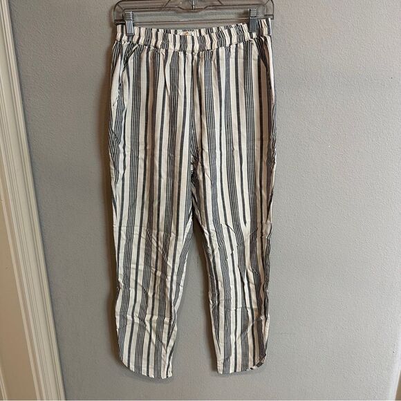 Marine Layer Allison Pant Blue Cream Striped Lightweight Pull On Pants Sz Small - Picture 4 of 10